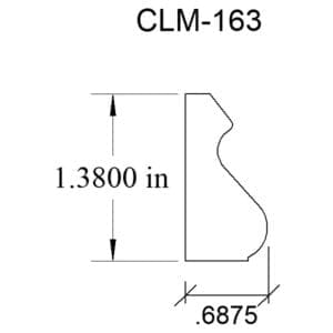 CLM-163 baseboard molding diagram.