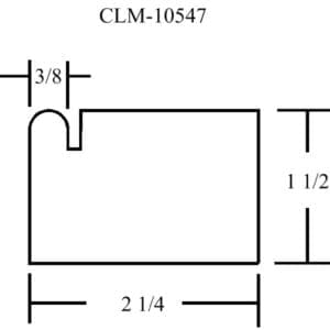 A drawing of the side of a door.