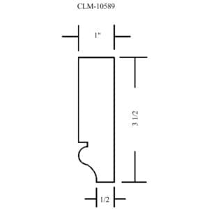 A drawing of the front side of a door.