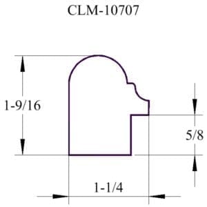 A drawing of the side view of a door.