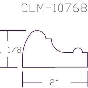 CLM-10768 molding, 1 1/8" x 2" dimensions.