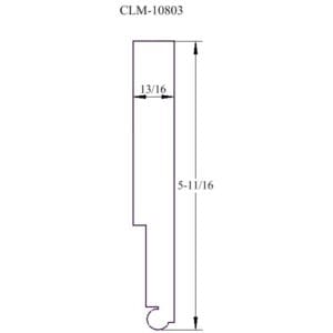 A drawing of the side of a door.