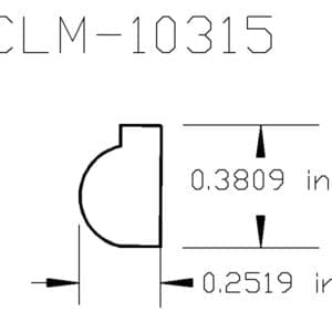 Technical drawing with measurements and code CLM-10315.