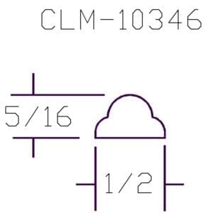 CLM-10346 part drawing: 5/16" x 1/2"