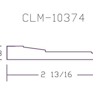 CLM-10374 molding diagram: 2 13/16" long.