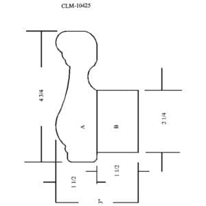 Line drawing of a door casing profile.