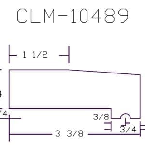 Technical drawing with dimensions labeled CLM-10489.
