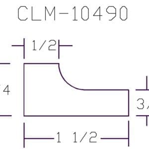 CLM-10490 corner moulding dimensions.