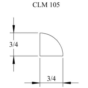 Diagram of CLM 105 with dimensions.