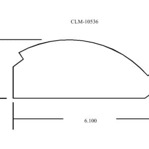 Line drawing of a shape with dimensions.