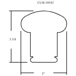Line drawing of a mushroom shaped object.