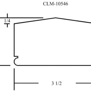 Line drawing of a 3 1/2" x 2" metal profile.