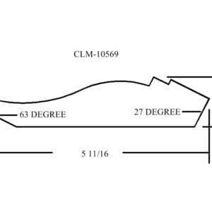 Diagram of a curved molding profile.