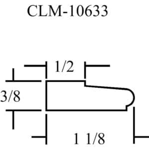 Line drawing of molding dimensions CLM-10633.