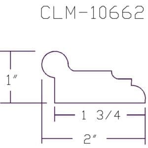 CLM-10662 molding diagram, 1" x 1 3/4" x 2"