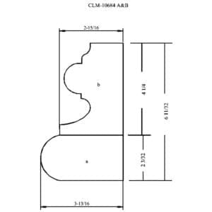 Line drawing of a molding profile.