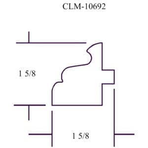Line drawing of a molding profile.