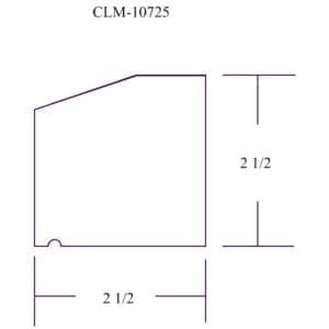 Line drawing of a 2 1/2" square.