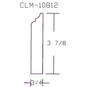 Blueprint drawing of molding profile dimensions.