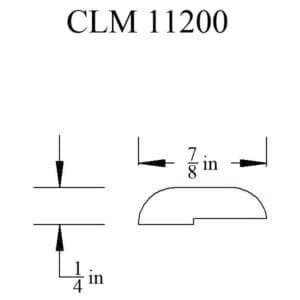 Diagram of CLM 11200 part dimensions.