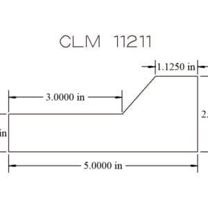 Technical drawing with labeled measurements in inches.