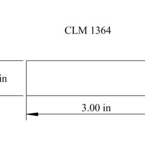 Line drawing of a 3 inch by 0.75 inch part.