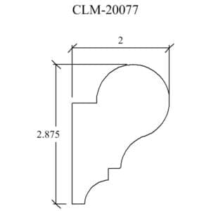 Line drawing of a molding profile, CLM-20077.