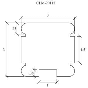 Line drawing of a metal profile CLM-20115.