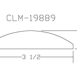 Technical drawing with curved shape dimensions.