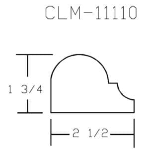 Molding profile with dimensions and code.