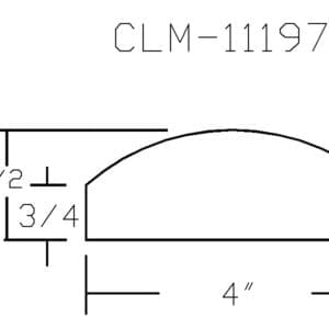 CLM-11197, 4" curved molding diagram.
