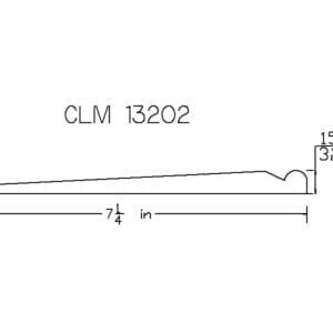 Profile drawing with dimensions and label CLM 13202.