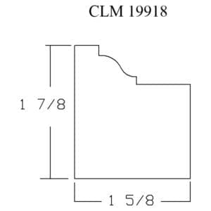 CLM 19918 molding diagram: 1 7/8" x 1 5/8"