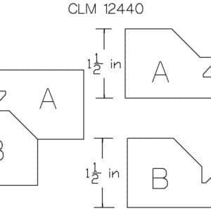 CLM 12440 corner pieces A and B dimensions.