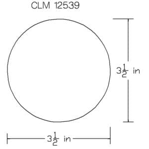 CLM 12539: 3 1/2 inch diameter circle.
