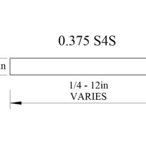 0.375 S4S steel bar, variable length.