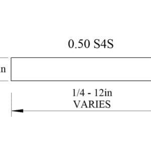 0.50 S4S wood dimension diagram.