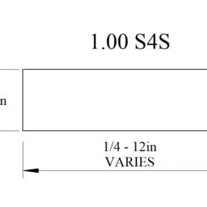 1.00 S4S lumber dimensions diagram
