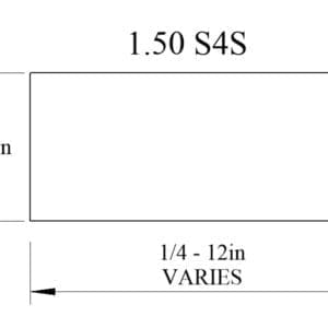 1.50 S4S lumber dimensions diagram.