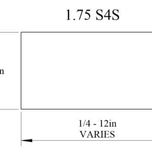 1.75 S4S lumber dimensions diagram.