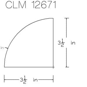 CLM 12671: 3 1/2" quarter-circle diagram.