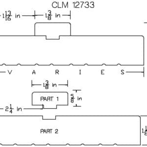CLM 12733 part diagram with measurements.