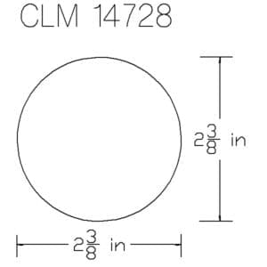 Circle diagram with 2⅜ inch dimensions.