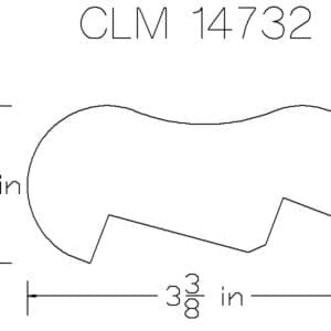 Irregular shape with dimensions in inches.