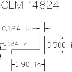 L-shaped bracket dimensions with measurements.